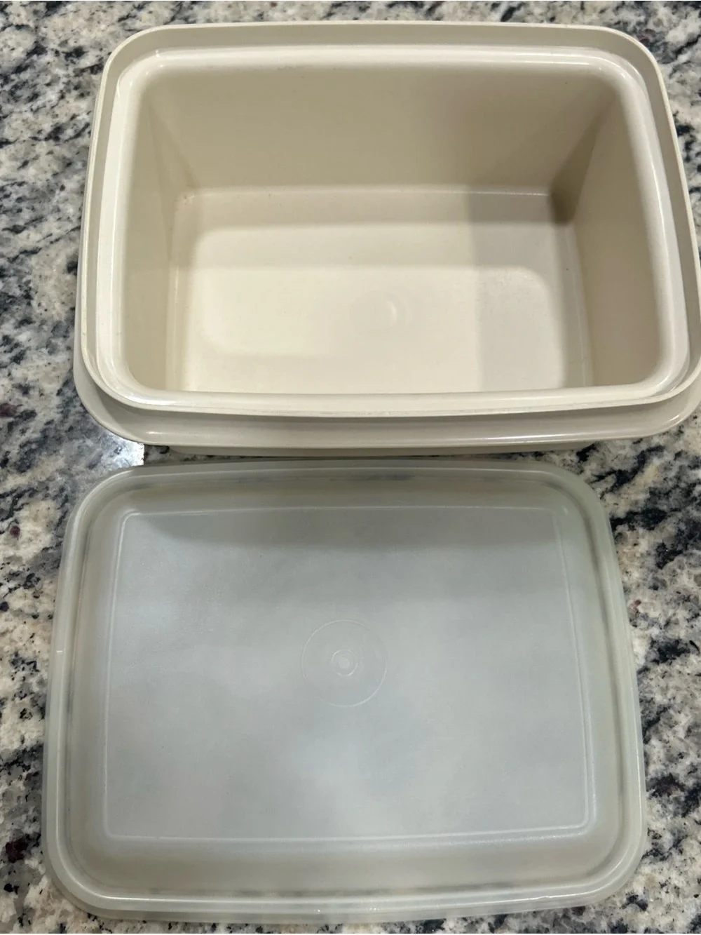 Vintage Tupperware Ice Cream Keeper Freeze N Save Container with Lid Almond